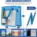 JW Magazine and Tract Holder, JW Field Service Supplies, Jehovah Witness Ministry Supplies, jw.org Accessories Gifts Ideas, Ministry Organizer for Pioneers, Best Life Ever Gifts Pioneer (Light Blue)