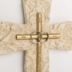 Grace4Joy Wedding Wall Cross, 10 Inches Marriage Prayer Wall Decor Religious Wedding Gifts, Hand Painted Faith Hope Love Cross Unique Gifts for Anniversary, Newlyweds Couple(Gold/Silver)