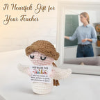 Teacher Appreciation Gifts,Teachers Gifts - Handmade Positive Angel Crochet - Birthday Gift, Going Away, Retirement Gift for Teacher