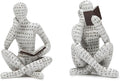 Bookshelf Decor Pulp Reading Thinker Sculpture, Abstract Art Statue Ornaments, Set of 2 Modern Aesthetic Figurine Home Decor Accents for Office Living Room Bedroom Shelf Coffee Table Desk