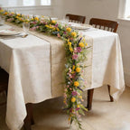 70-Inch Spring Summer Flower Garland for Mantle, Floral Garland with Colorful Wildflowers, Forsythia & Lavender Flowers for Decor, All Year Round Artificial Flower Garlands for Home Decor