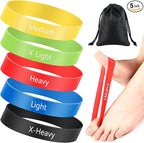 Set of 5 Toe Stretcher Band Separator Spacer Bunion Correction Hallux Valgus Alignment Foot Stretcher Straightener Resistance Loop Yoga Exercise Foot Care with Carry Bag(Multicolor)