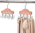 Cedar Wooden Belt Hanger,Belt Organizer,2 PCS Belt Hanger for Closet,Tie Organizer for Men with 8 Hooks,Tie Rack for Belt, Bra, Tank Top, Tie, Hat, Purse