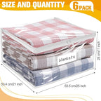 Plastic Storage Bags with Easy-Glide Zipper, Pack of 6, Durable Clear Vinyl Zippered Storage Bags for Clothes Sweaters Comforters Blankets Sheets Bedding (25 x 21 x 11 Inch)