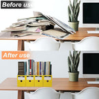 Limitliho Yellow Cardboard Magazine Holder (2 Pack), Magazine File Holder for Desk, Sturdy Book Bins for Classroom, Vertical File Folder Organizer, 10.6'' H×10.2'' L ×3.5''W Inch Magazine Rack