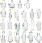 Brajttt Glass Bud Vases in Bulk, Bud Vase Set of 25,Small Vases for Mini Flower Vase Set, Cute Vintage Glass Vases Set for Flower,Wedding,Home,Centerpiece Table Decorations