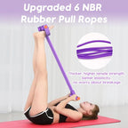 Resistance Bands with Handles, 6-Tube Elastic Foot Pedal Resistance Band, Natural Rubber Ankle Puller Sit-up Exercise, Multifunction Fitness Bands for Abdomen, Waist, Arm, Leg Stretching Training