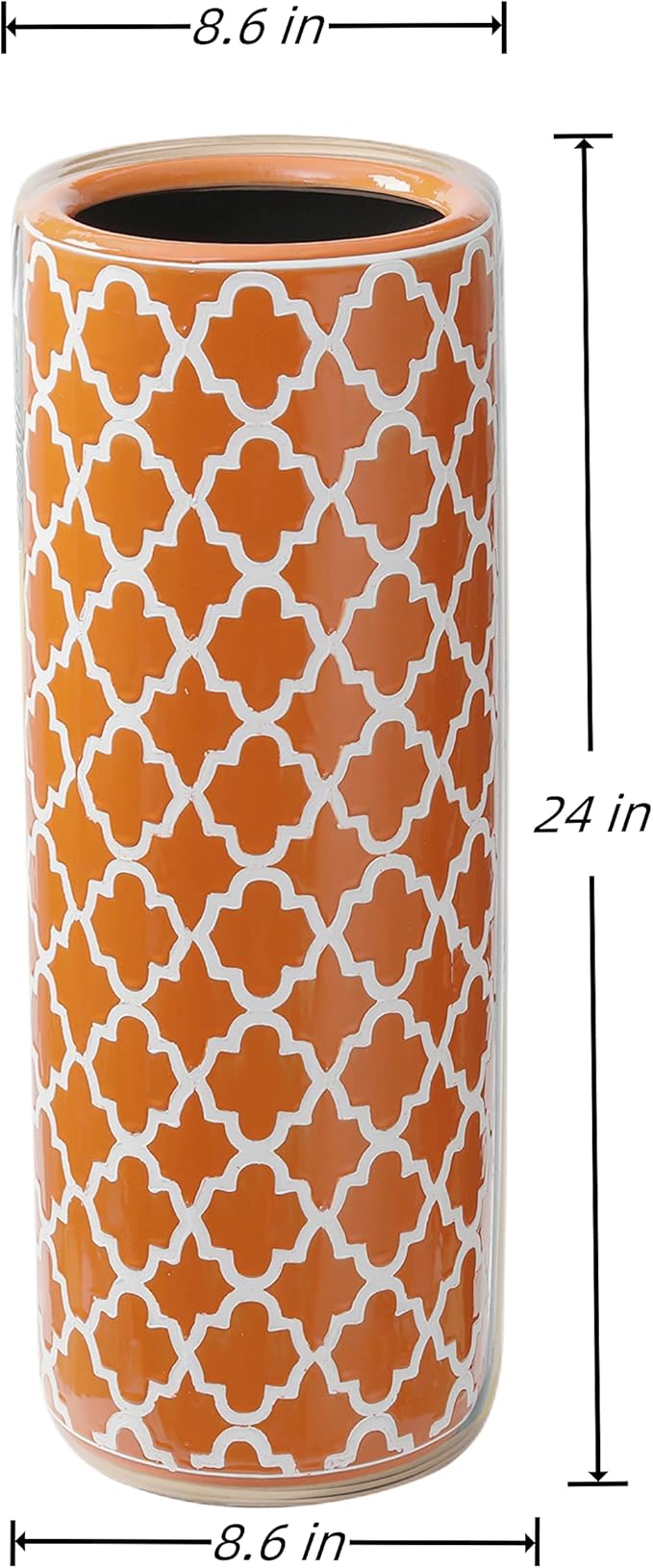 Porcelain Ceramic Umbrella Stand Umbrella Holder Modern Style Floor Vase for Storing Canes Walking Sticks for Entryway Indoor Decor 24‘’High