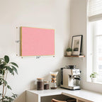 Linen Bulletin Board 24" x 18", Fabric Pin Board with Gold Aluminum Frame, Decorative Vision Board for Home Office, Bedroom & Dorm Wall Decor, Includes 10 Push Pins, Pink