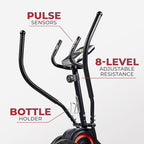 Sunny Health & Fitness Cardio Climber Stepping Elliptical Exercise Machine for Home with 8 Levels of Magnetic Resistance, Performance Monitor, Full Body Workout
