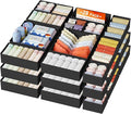 DIMJ Drawer Organizer Clothes, 26Pack Dresser Organizer, Foldable Closet Organizers and Storage, Fabric Dresser Bins, Drawer Dividers for Nursery, Baby Clothes, Underwears, Sock,Black