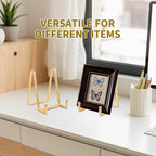 Plate Holder Easel Display Stand - 4.5 inch Metal Plate Stands for Display - Tabletop Picture Stand - Gold Iron Easels for Display Pictures | Photo Frames | Book | Decorative Plates | Plaque -4 Pack