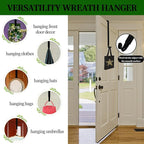 Tuzuaol Wreath Hangers for Front Door, Adjustable Wreath Hanger from 15 to 25 inch Over The Door Hooks Non-Scratch for Christmas Wreath Door Decor