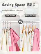 Smartor Kids Velvet Hangers 50 Pack, 14 Inch Premium Non Slip Kids Felt Hangers for Closet, Space Saving Toddler Clothes Hanger for Youth's Childrens' Clothes (Rose Gold Hook)- Grey