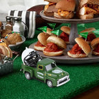 Football Mini Metal Truck Farmhouse Vintage Vintage Metal Farm Pickup Truck Decor with Football Helmet Farmhouse Rustic Pickup Tiered Tray Decor for Home Shelf Table Center Decor (Green)