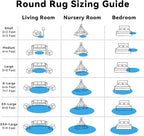 OLANLY Bright Blue Round Rugs for Bedroom - Machine Washable, 5 ft Circle Area Rugs for Living Room, Soft and Fluffy Shaggy Carpet for Teen Girl and Boys, Nursery Rooms, Dorms, Home Decor Aesthetic