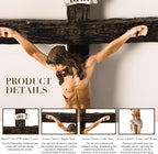 TALPGOD Crucifix Wall Cross,Jesus Cross Home Décor,Jesus Statue Catholic Hanging Crosses for Wall Art,Religious Wall Crucifix Decor,Crucifijos Catolicos Crosses Wall Decor 10 Inch