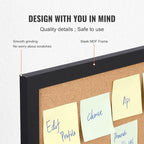 VEVOR 24 x 36 Cork Board, Large Bulletin Board with Black MDF Frame, Wall Mounted Pin Board for Office, School and Home Decor, Hanging Message Board for Pictures and Notes, 10 Push Pins Included