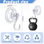 Wonderjune 6 Pcs Wreath Door Hanger Clear Heavy Duty Suction Cup Hooks 11 lb Removable Reusable Window Glass Door Wreath Holder for Christmas Kitchen Shower Bathroom Decorations