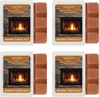 SCENTORINI Wax Melts, Warm Fireplace Scented Wax Melts, Summer Scent, Natural Soy Cubes for Candle Making, Wax Warmer, Home Christmas Decoration, Pack of 4