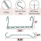 Mr. Pen- Space Saving Hangers for Clothes, 16 pcs, Pastel Colors, Plastic Multi Clothes Hangers Space Saving, 5 Slots, 360° Rotating Hooks