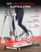 HARISON Elliptical Machine for Home 350 LBS Capacity, Magnetic Elliptical Exercise Machine with 16-Level Resistance Control, Elliptical Trainer