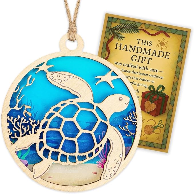 Sea Turtle Ornament, Turtle Ornament 2026, Unique Turtle Gifts for Women, Coastal Christmas Ornaments, Handmade Ocean Decor, Beach Themed Christmas Ornaments, Special Idea