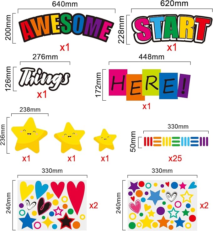 gisgfim Classroom Bulletin Board Decoration Set Welcome Banner Wall Door Decor Colorful Classroom Decorations for Kindergarten Preschool Elementary and Middle School(Awesome Things Start Here!)