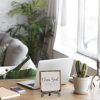 Modern Farmhouse Decor, Home Decor For Living Room, Boho Chic Aesthetic Shelf Decorations, Christian Rutsic Dear God Sign, Farm House Entryway Tv Stand Fireplace Coffee Table Decoration (06)