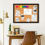 DOLLAR BOSS Cork Board for Wall 24" x 18" Bulletin Board for Wall with Black Wood Frame, Picture Display Pin Broad Vision Board for Office Home School Room Decorative Hanging 10 Pushpins