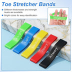 Sibba 5Pcs Toe Resistance Bands Toe Stretcher Bands for Bunion Correction Bunion Relief Toes Strength Foot Exercise Band for Hallux Valgus Yoga Daily Toes Training