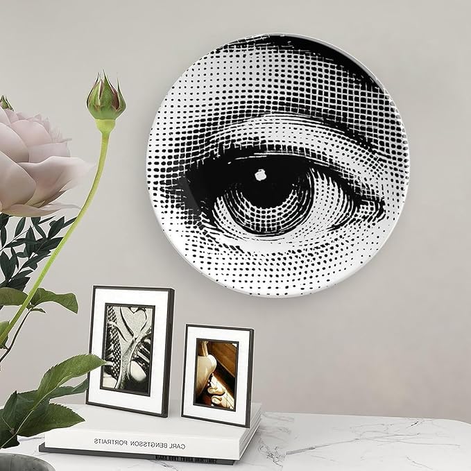 Lina Cavalieri Plate, Wall Decorative Plate, Mysterious Face Plate Wall Hanging Decoration,Including Bracket And Special Spring HooK, (Style-10, 8inch)