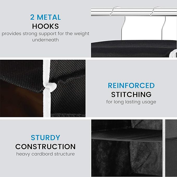 ZOBER Hanging Closet Organizer, 5-Shelf - Hanging Storage Organizer Shelves for Clothes, Towels, Toys - College Dorm Room, Nursery, & Home Closet