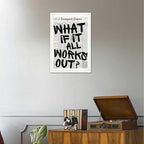 Drimiler Retro Black And White Newspaper Poster What If It All Works Out Canvas Wall Art Positive Affirming Quote Minimalist Prints Painting For Home Bedroom Dorm Wall Decor 8x12in Unframed