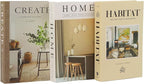 3 PCS Faux Decorative Books for Home Decor-Coffee Table Books Decor-Aesthetic Fake/Faux Books for Decoration,libros Decoration for Coffee Table, Shelf Accessories (3-Home Create Habitat)