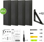 YGEOMER 23.6 Inch Floating Shelves for Wall, Farmhouse Wall Shelves for Bedroom, Bathroom Storage, Living Room and Kitchen Decor (Set of 6 Black)