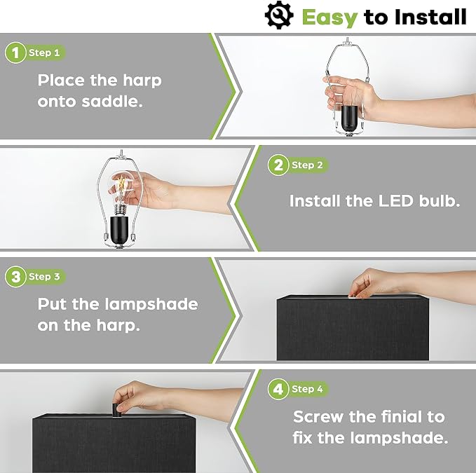 Set of 2 Touch Control Table Lamps with 2 USB Ports&AC Outlet, 3-Way Dimmable Modern Nightstand Lamp Sets, Bedside Black Lamps for Bedroom Living Room End Tables Reading, Bulbs Included, Black Shade