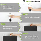 Set of 2 Touch Control Table Lamps with 2 USB Ports&AC Outlet, 3-Way Dimmable Modern Nightstand Lamp Sets, Bedside Black Lamps for Bedroom Living Room End Tables Reading, Bulbs Included, Black Shade
