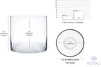 Royal Imports Flower Glass Vase Decorative Centerpiece for Home or Wedding - Cylinder Shape (8" Wide x 8" Tall, Clear)