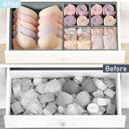 DIMJ Drawer Organizer Clothes, 28 Pack Dresser Organizer, Foldable Closet Organizers and Storage, Fabric Dresser Bins, Drawer Dividers for Nursery, Baby Clothes, Underwears, Sock,White