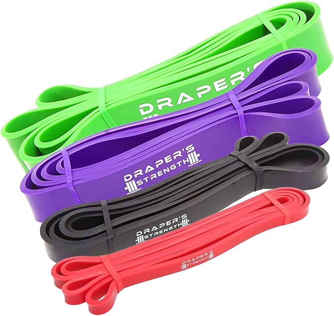 Draper's Strength Heavy Duty Resistance Stretch Loop Bands for Powerlifting Workout Exercise and Assisted Pull Ups