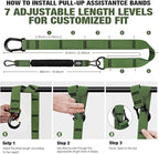 Pull Up Assistance Bands, Pull Up Bar Resistance Bands, Pull Up Bands for Enhanced Strength Training, Muscle Training, 3 Heavy-Duty Adjustable Pull Up Assist Strap & Comfortable Foot Strap