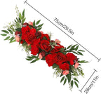 TREETDOBV Rose Swag Flowers,Wedding Arch Flowers Artificial Rustic Flower Swag, Peony Door Wreath, Green Leaves Rose Peony Sunflowers Door Wreath Home Decoration(red)