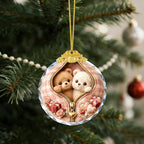 Crystal Teddy Bear Couple Ornament Suncatcher Home Decoration Car Interior Decorations Charm Pendant for Men Women Teens Graduation Gifts Friendship Birthday Gifts for Friend Female Xmas Gifts