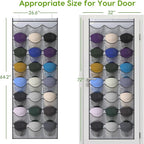 Unjumbly Baseball Hat Rack, 24 Pocket Over-The-Door Hat Organizer with Clear Deep Pockets to Display Baseball Caps Collection, Complete with 3 Over Door Hooks (Grey, 24 Pockets)