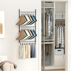 HapiRm Over Door Hat Rack - 3 Tier Wall Mounted Hat Organizer with 30 Movable Clips, Baseball Cap Organizer Storage Holds up to 30 Caps for Door, Bedroom, Closet