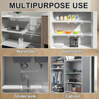 Gerrii 6 Pcs Closet Tension Shelf Rod Expandable Shelf Locker Organizer Adjustable Storage Rack Scalable Layered Divider Separator for Cabinet Wardrobe Kitchen Bathroom (10.83''-17.91'')