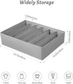 4 Packs T-shirt Drawer Organizers for Clothing,6 Grids Compartment Wardrobe Storage Box, Washable Clothes Organizer for Folded Clothes, T-shirt, Legging-15.75 * 11.81 * 3.93 in