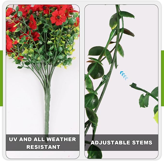 2PCS Artificial Hanging Flowers, 132 Violet and Eucalyptus Vines Fake Hanging Plants for Wall Home Room Garden Artificial Flowers for Decoration