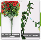2PCS Artificial Hanging Flowers, 132 Violet and Eucalyptus Vines Fake Hanging Plants for Wall Home Room Garden Artificial Flowers for Decoration
